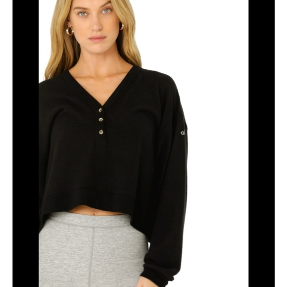 NWOT Waffle Crop Henley. Color sold out! - Picture 8 of 8